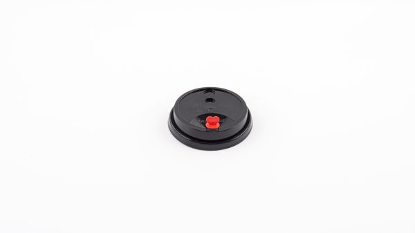 PP Flat lid 90 With Heart Stopper Plug Red